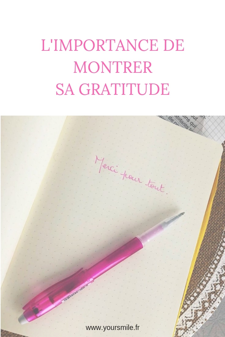 L'IMPORTANCE DE MONTRER SA GRATITUDE